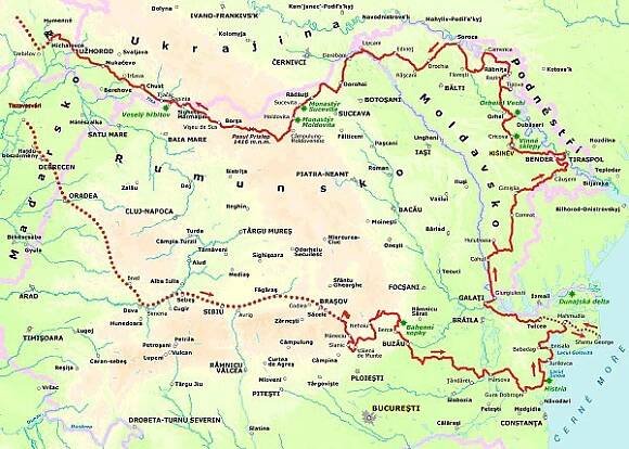 Trasa cesty, mapa