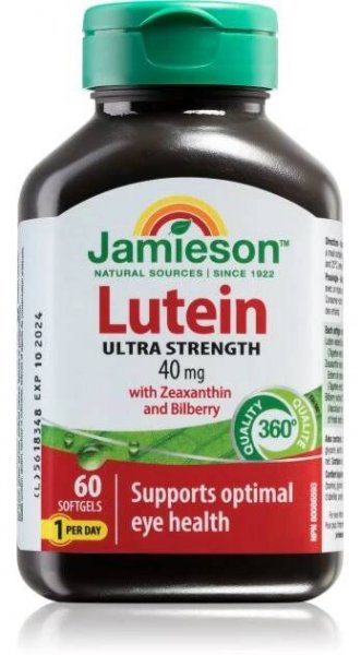 Jamieson Lutein Ultra strength 40 mg měkké tobolky pro podporu zdraví zraku