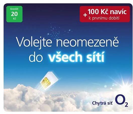 O2 GO SIM KARTA - kredit 25,- Kč Tarif NEOMEZENĚ