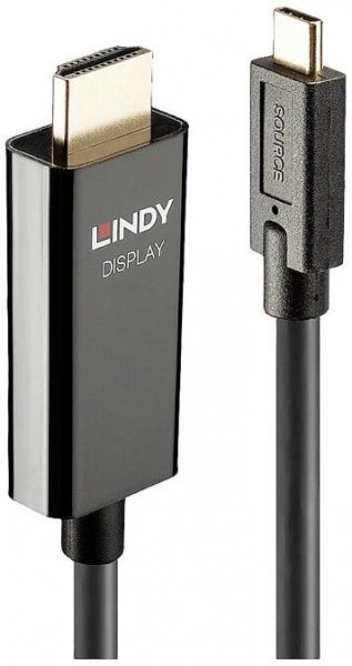 LINDY kabel USB-C ® zástrčka, Zástrčka HDMI-A 5.00 m černá 43315 4K UHD Kabel pro displeje USB-C®