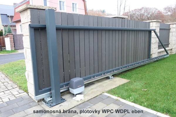 Pojezdové, posuvné brány s kompozitními WPC plotovkami | PRONY s.r.o. – parapety, ploty, brány