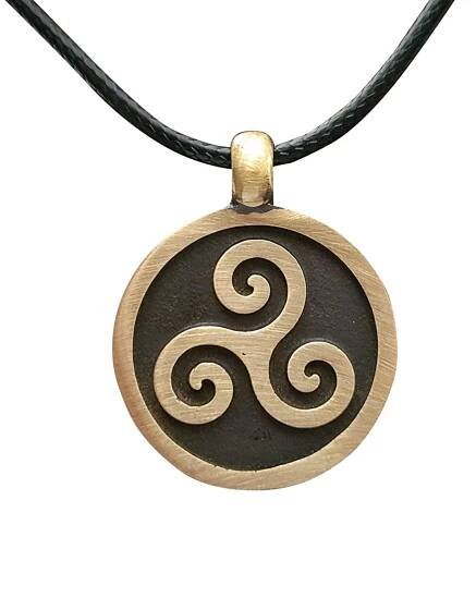celtic triskelion triskele spiral pendant
