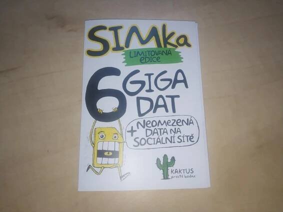 SIM karta KAKTUS - 6 GB dat a neomezené sociální sítě