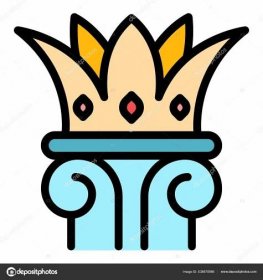Crown auction icon color outline vector