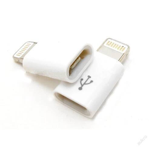Micro USB adapter pro iPhone - bílý - Mobily a chytrá elektronika