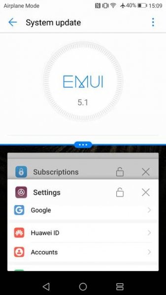 HUAWEI P10 EMUI 5.1 split screen