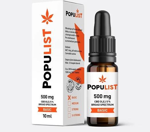 Populist CBD olej 20% (500mg) Full Spectrum X-STRONG 10ml