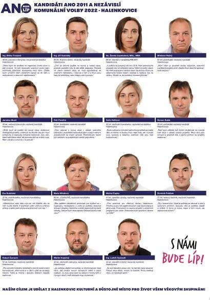 KOMUNÁLNÍ VOLBY 2022: Kandidáti - Halenkovice | ANO, tohle je Zlínský kraj
