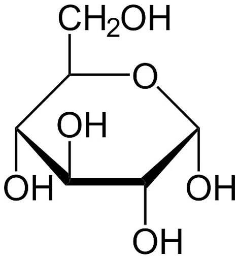 A diagram of a glucose molucule.