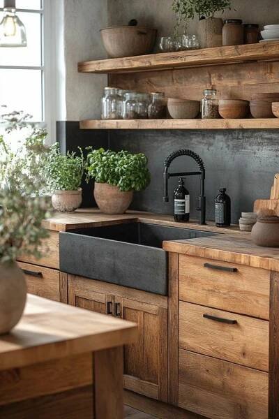 Pin by Kateřina Turková on kuchyně in 2025 | Rustic kitchen, Kitchen interior, Home decor kitchen