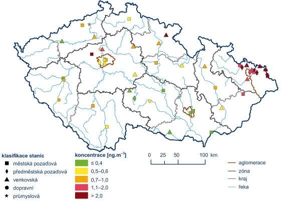 Znečištění ovzduší na území České republiky v roce 2020