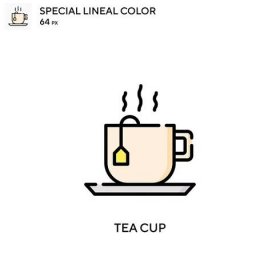 Tea cup Speciální lineární barevný vektor ikony. Šablona návrhu symbolu ilustrace pro webový mobilní prvek uživatelského rozhraní. — Ilustrace