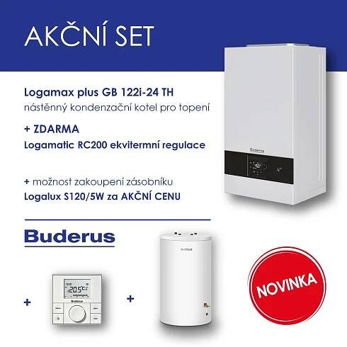 BUDERUS GB122i-15 TH nástěnný plynový kondenzační kotel,topení+ RC 200 ekvitermní regulace