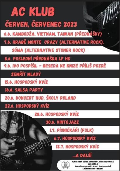 AC Klub – program červen + červenec 2023