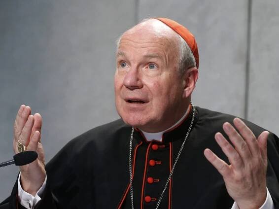 Austrian Cardinal Christoph Schonborn speaks during a news conference for the release of Pope Francis' apostolic exhortation on the family, 