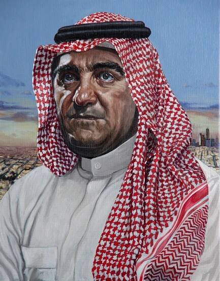 Portrait of Yasir-Al Rumayyan, Governor of Saudi Arabia's Public Investment Fund, for Barron's Magazine, Oil Paint