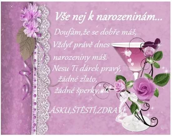Pin di Majka su Přání k Narozeninám