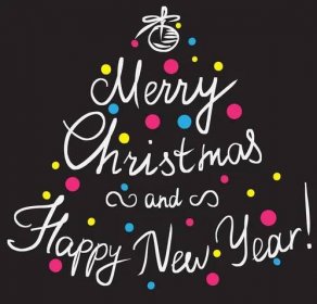 Merry Christmas and happy new year handmade lettering inscription — Stock Vector