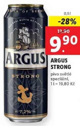 ARGUS STRONG pivo světlé speciální, 0,5 l
