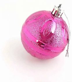 Sada vánočních ozdob na stromek, baňky, 6cm, 9ks, různé barvy Barva: Tmavě růžová