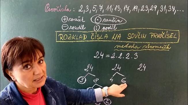M6 - ROZKLAD ČÍSLA NA SOUČIN PRVOČÍSEL - ukázka z výukové lekce Dělitelnost přirozených čísel
