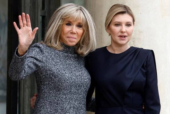 Francouzská první dáma Brigitte Macronová a ukrajinská první dáma Olena Zelenská v Paříži (12.12.2022)