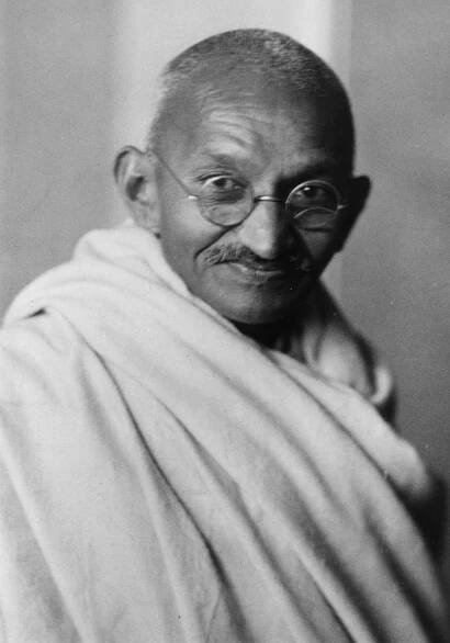 Indian nationalist leader Mohandas Karamchand Gandhi, popularly...