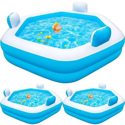 Inflatable Pool for Adults, 77&*; X 71&*; X22&*; Large Blow Up Pool with Pump, Oversized Thickened Full Size Family Swimming Pools for Outdoor Backyard Summ