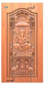 Vinayak Door with Elephants-176