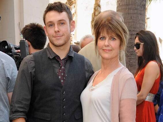 Pam Dawber and son Sean Harmon participate in the Mark Harmon star ceremony on the Hollywood Walk of Fame on October 1, 2012 in Hollywood, California.