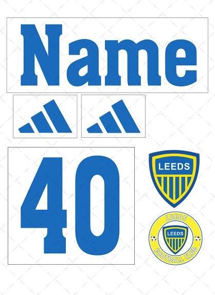 Leeds United FC shirt logos edible cake topper