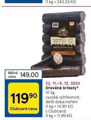 Tesco Dřevěné brikety nabídka