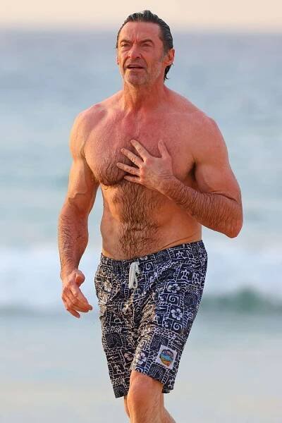 Hugh Jackman hits Bondi Beach for a morning swim