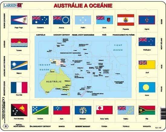 Larsen Puzzle Mapa Austrálie a Oceánie