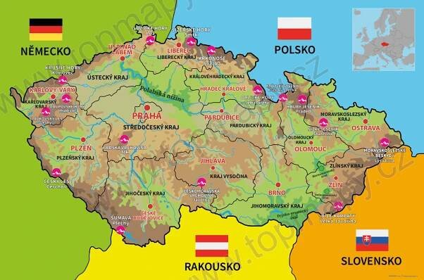 mapa České Republiky - Topmapy