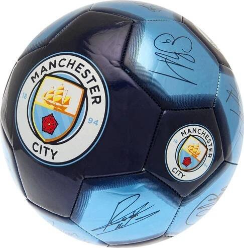 Fotbalový míč Manchester City 26 Panel Signature modrý 5