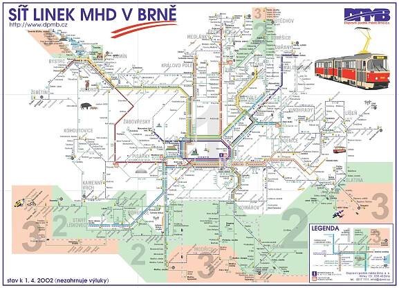 Mapy linek | Archiv | MHD Brno