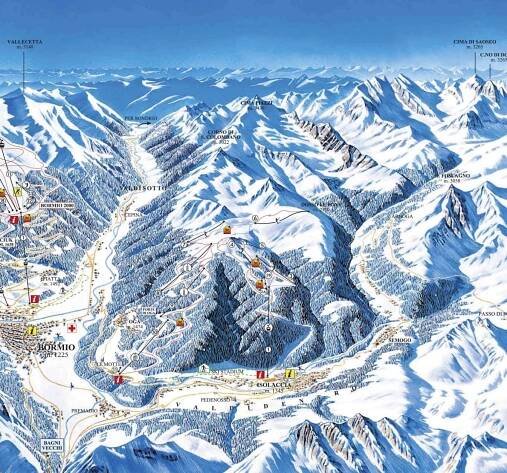 Valdidentro San Colombano - mapa sjezdovek