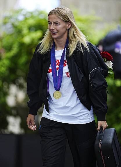 Chloe Kelly looked remarkably well rested, given the partying the squad enjoyed after the win