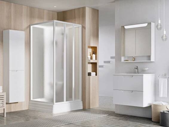 Sprchový box Ravak Supernova ASBP3 90x90 s pevnou stěnou rohový, bílá/frape, 83677112ZG | Supernova boxy | Sortiment | Koupelny JaS - koupelny, obklady a dlažby, koupelnové doplňky