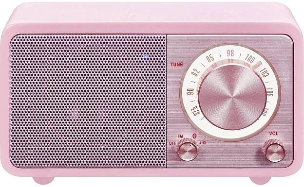 Sangean WR-7 Genuine Mini A500408 stolní rádio, FM, Bluetooth, s akumulátorem, růžová