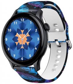 Chytré hodinky Madvell Talon s bluetooth voláním černá s silikonovým řemínkem Peříčka