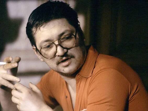 Der Regisseur, Produzent, Autor und Schauspieler Rainer Werner Fassbinder am 16.02.1978 in Coburg bei den Dreharbeiten zu dem Film "Die Ehe der Maria Braun".