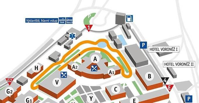 Mapa okruhu - Brno Grand Prix Revival • Masarykův okruh