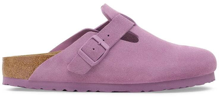 Semišové pantofle Birkenstock Boston dámské, růžová barva, 1030681