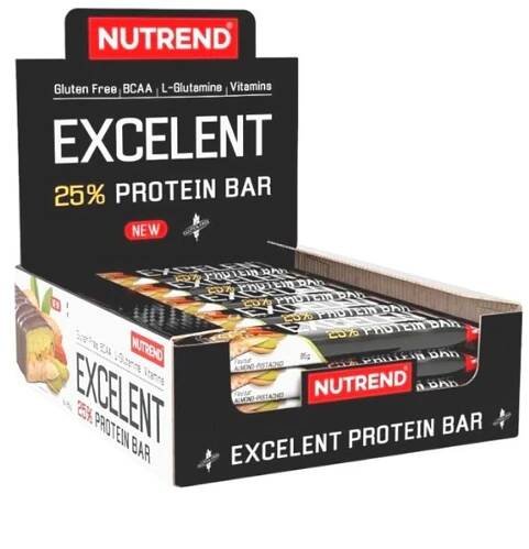 Nutrend Excelent Protein Bar BOX 18 x 85 g Čokoláda/Nugát s brusinkami - Nejlevnějšíprotein.cz