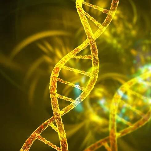 Molekula DNA, dvojitá šroubovice, 3D ilustrace. Genová terapie, genetické mutace a genetické poruchy — Stock obrázek