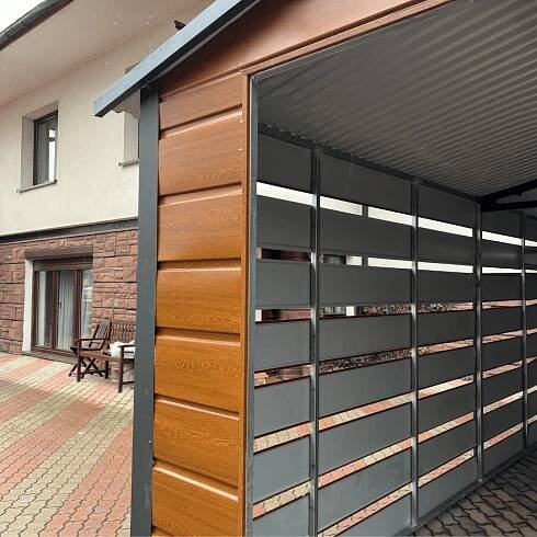 Garážový přístřešek 6x6 m Tmavý ořech - Image 5