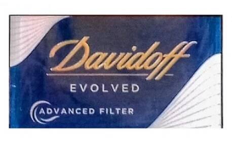 Kartonové balení tvrdá krabička cigarety s filtrem Davidoff Evolved Blue 100s kolek R 151 Kč 10x20 ks