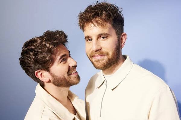 Ben Platt and Noah Galvin at an event for Theater Camp (2023)
